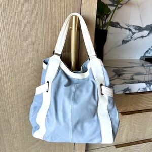 Kenneth Cole Grey & White Leather Tote